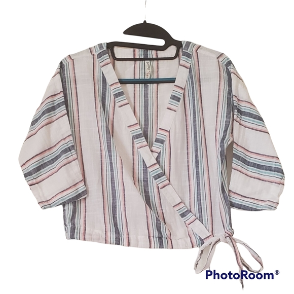 girl krazy Tops - 3/$20 /Girl Krazy thin striped shirt w/wrap front